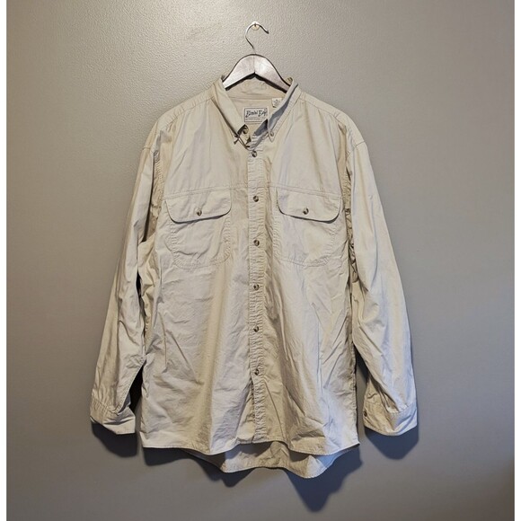 Bimini Bay Size XL Tan Shirt Vintage Mens Long Sleeve Oversized Extra Large LS - Picture 1 of 5
